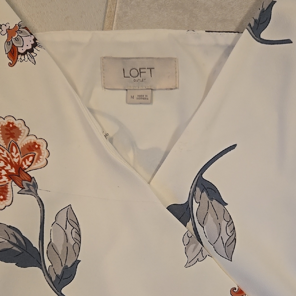 LOFT White Floral Wrap Maxi Dress - Picture 2 of 4